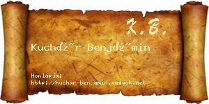 Kuchár Benjámin névjegykártya